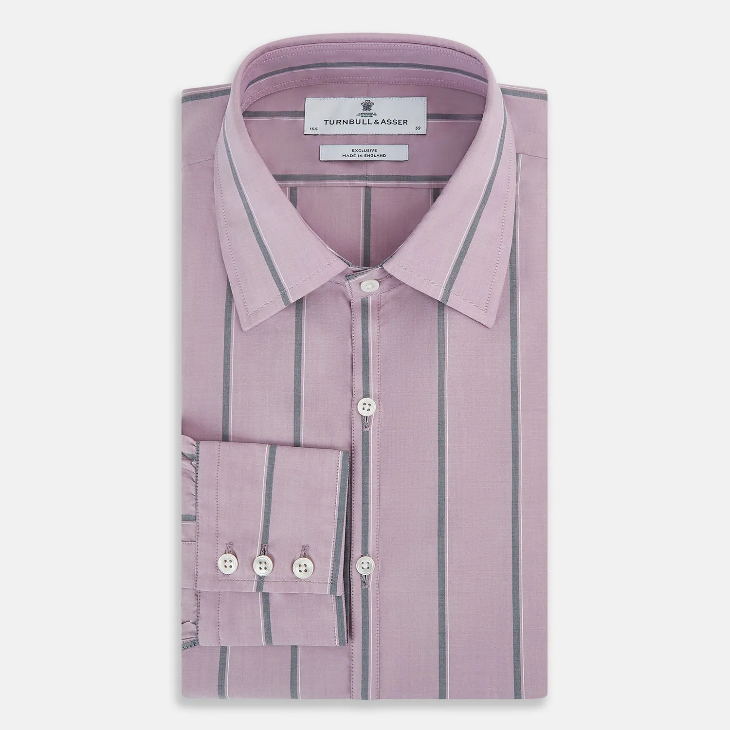 Lilac Track Stripe Westminster Shirt sold by Turnbull & Asser product image thumbnail 5