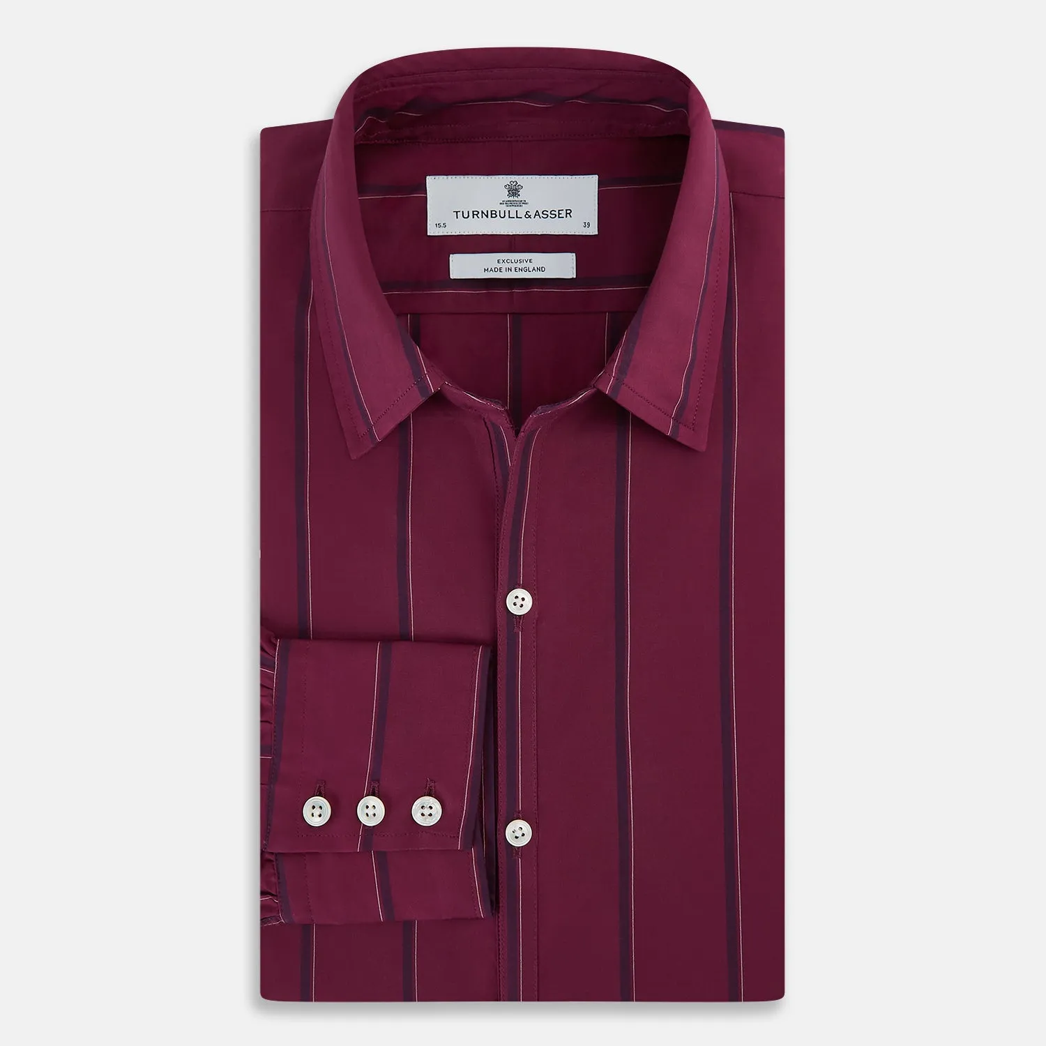 Wine Track Stripe Windsor Shirt sold by Turnbull & Asser product image thumbnail 5