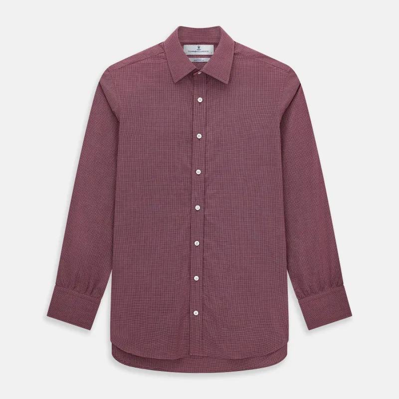 Wine Pin Check Mayfair Shirt sold by Turnbull & Asser