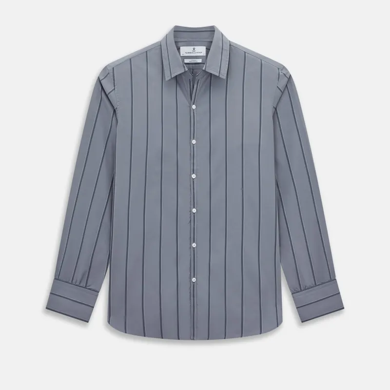 SHIRTS RF WINDSOR OPEN CLR 3BC GREY MLTI STR sold by Turnbull & Asser