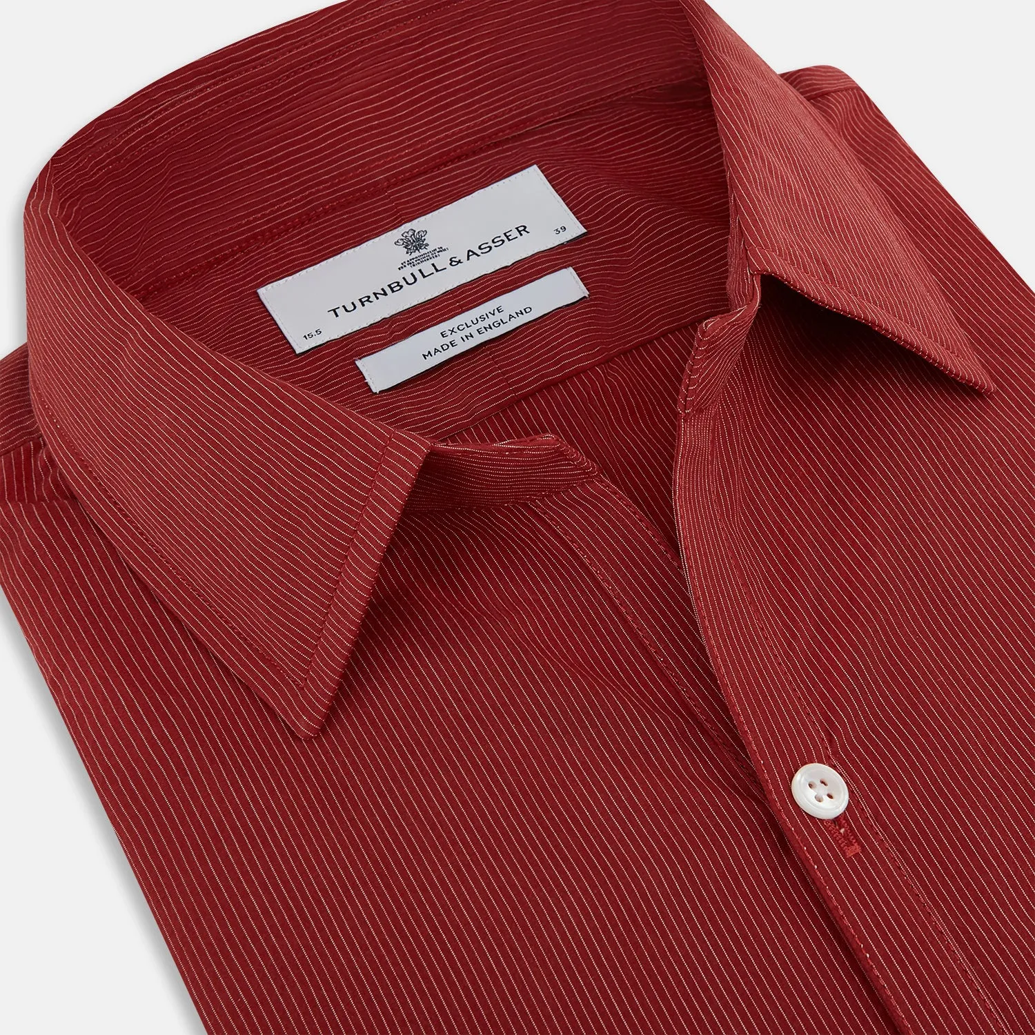 Dark Red Pinstripe Windsor Shirt sold by Turnbull & Asser product image thumbnail 2