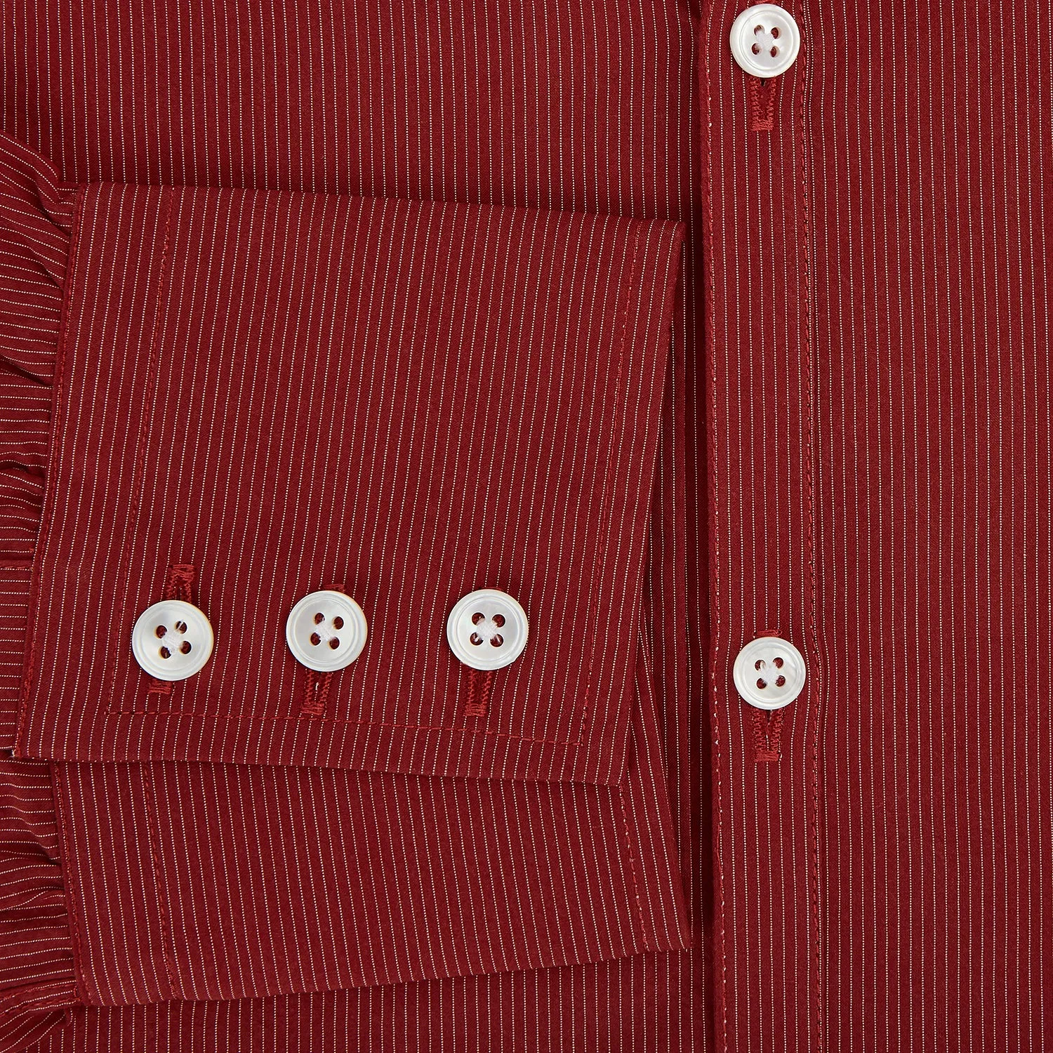 Dark Red Pinstripe Windsor Shirt sold by Turnbull & Asser product image thumbnail 4