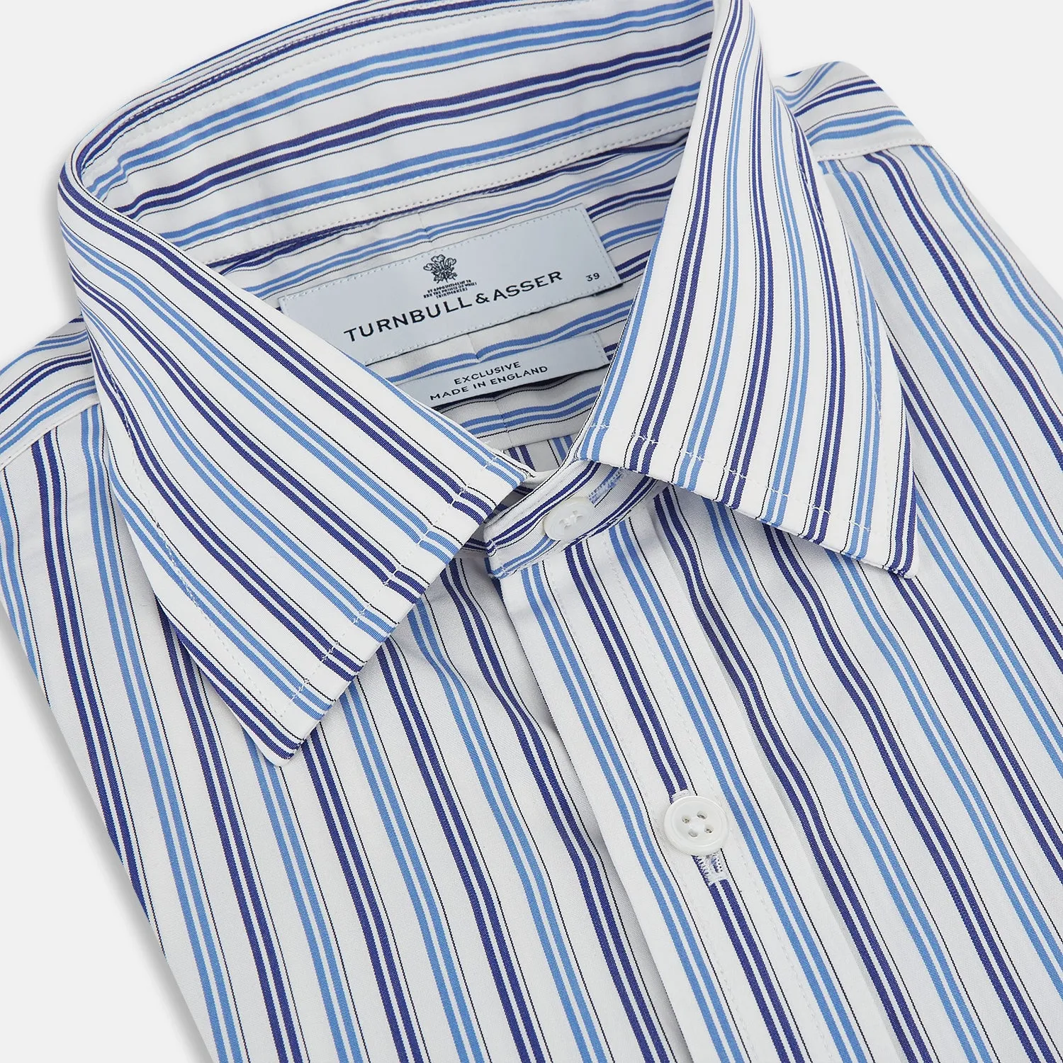 Blue and Navy Multi Stripe Mayfair Shirt sold by Turnbull & Asser product image thumbnail 2