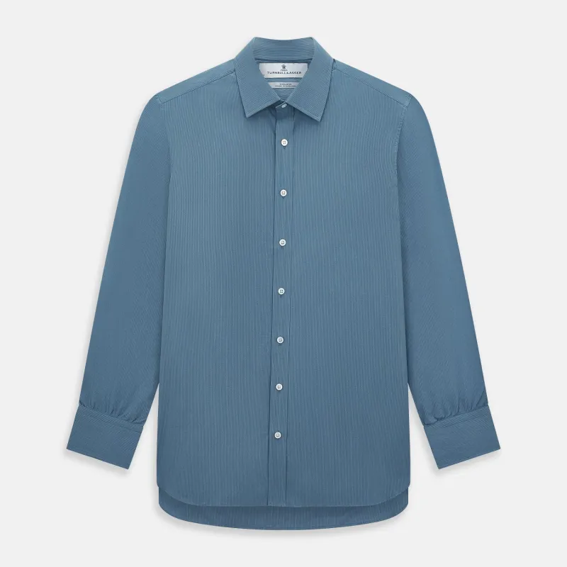 SHIRTS RF NEW T&A COLLAR 3BC STEEL GREY W WHTE STR sold by Turnbull & Asser