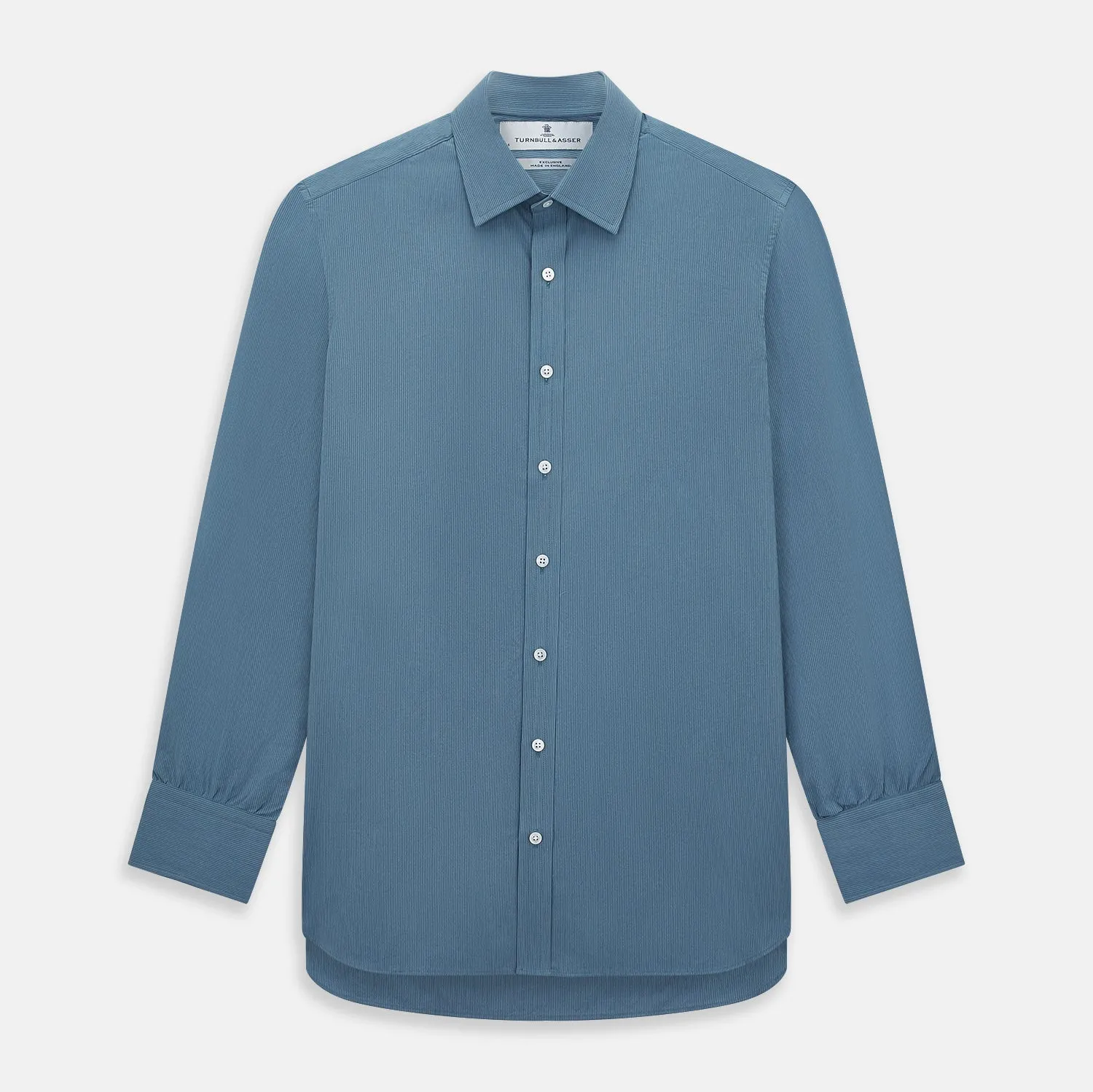 SHIRTS RF NEW T&A COLLAR 3BC STEEL GREY W WHTE STR sold by Turnbull & Asser