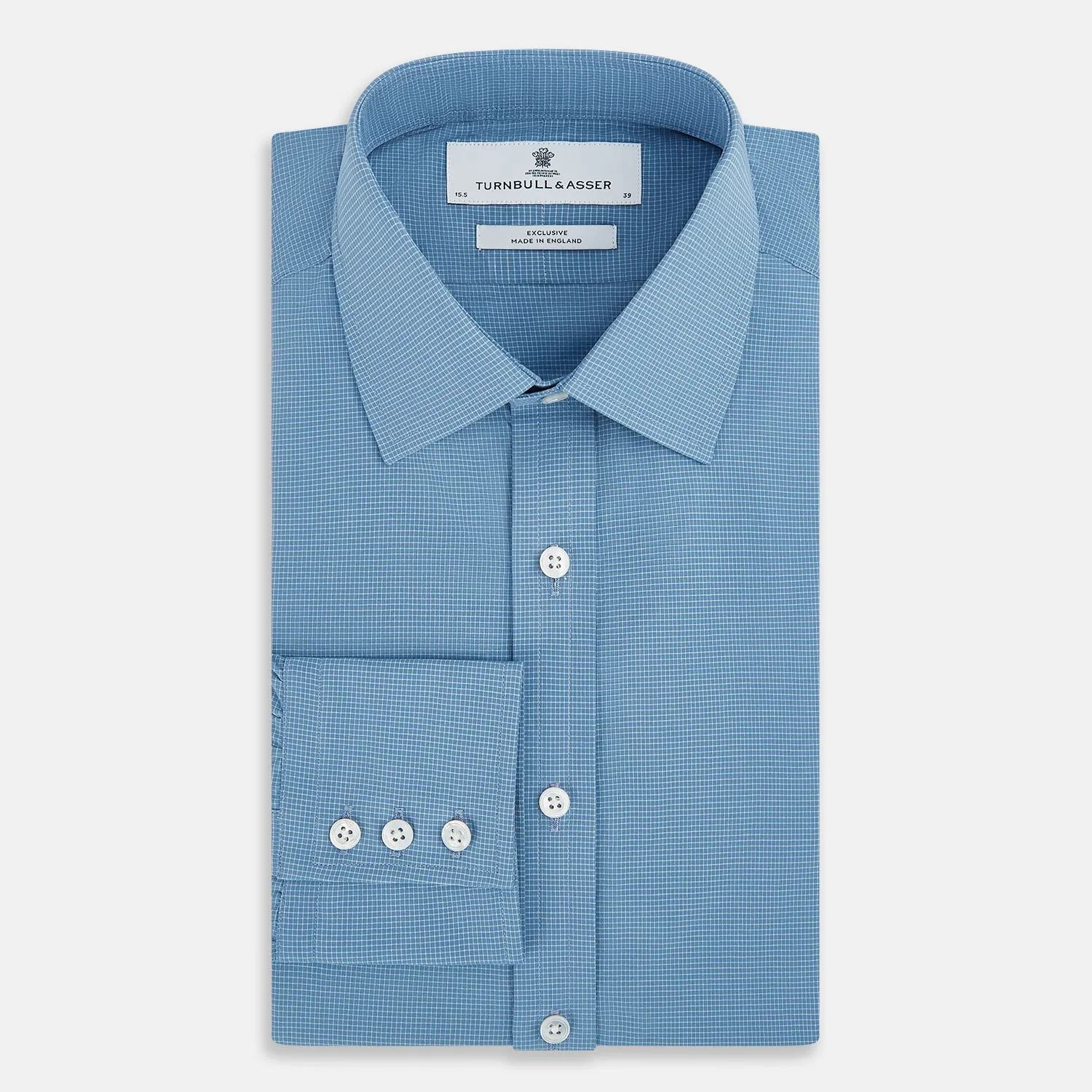 SHIRTS RF NEW T&A COLLAR 3BC COLONY BLU W WHTE CHK sold by Turnbull & Asser product image thumbnail 5