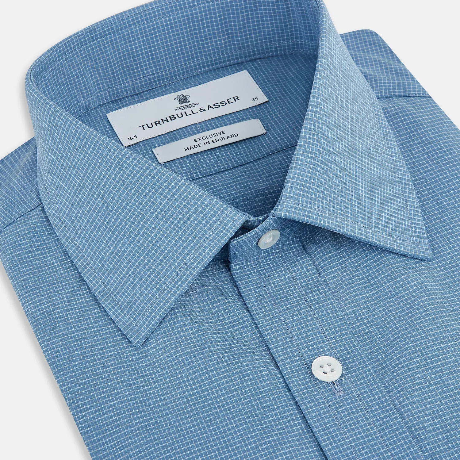 SHIRTS RF NEW T&A COLLAR 3BC COLONY BLU W WHTE CHK sold by Turnbull & Asser product image thumbnail 2