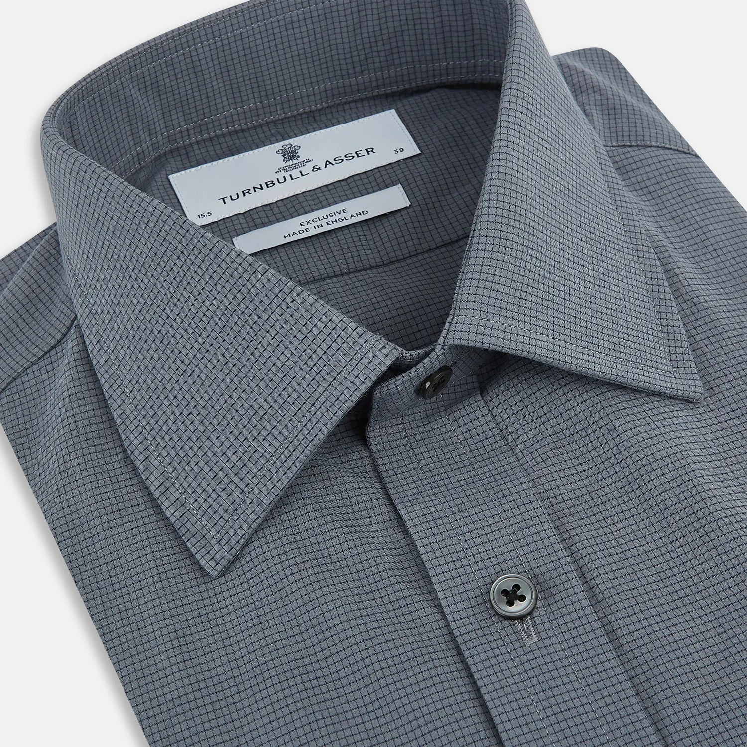 Grey Pin Check Mayfair Shirt sold by Turnbull & Asser product image thumbnail 2