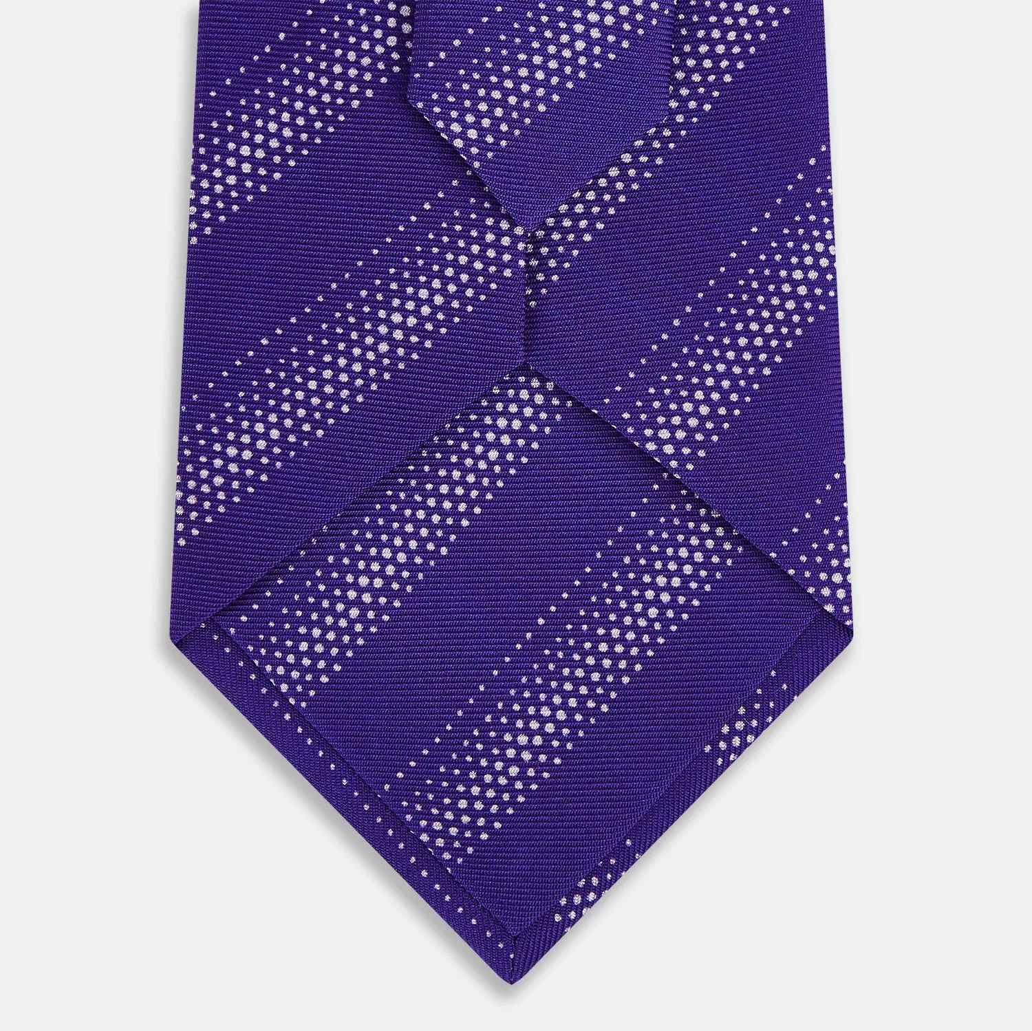 Purple Dotted Stripe Printed Silk Tie sold by Turnbull & Asser product image thumbnail 3