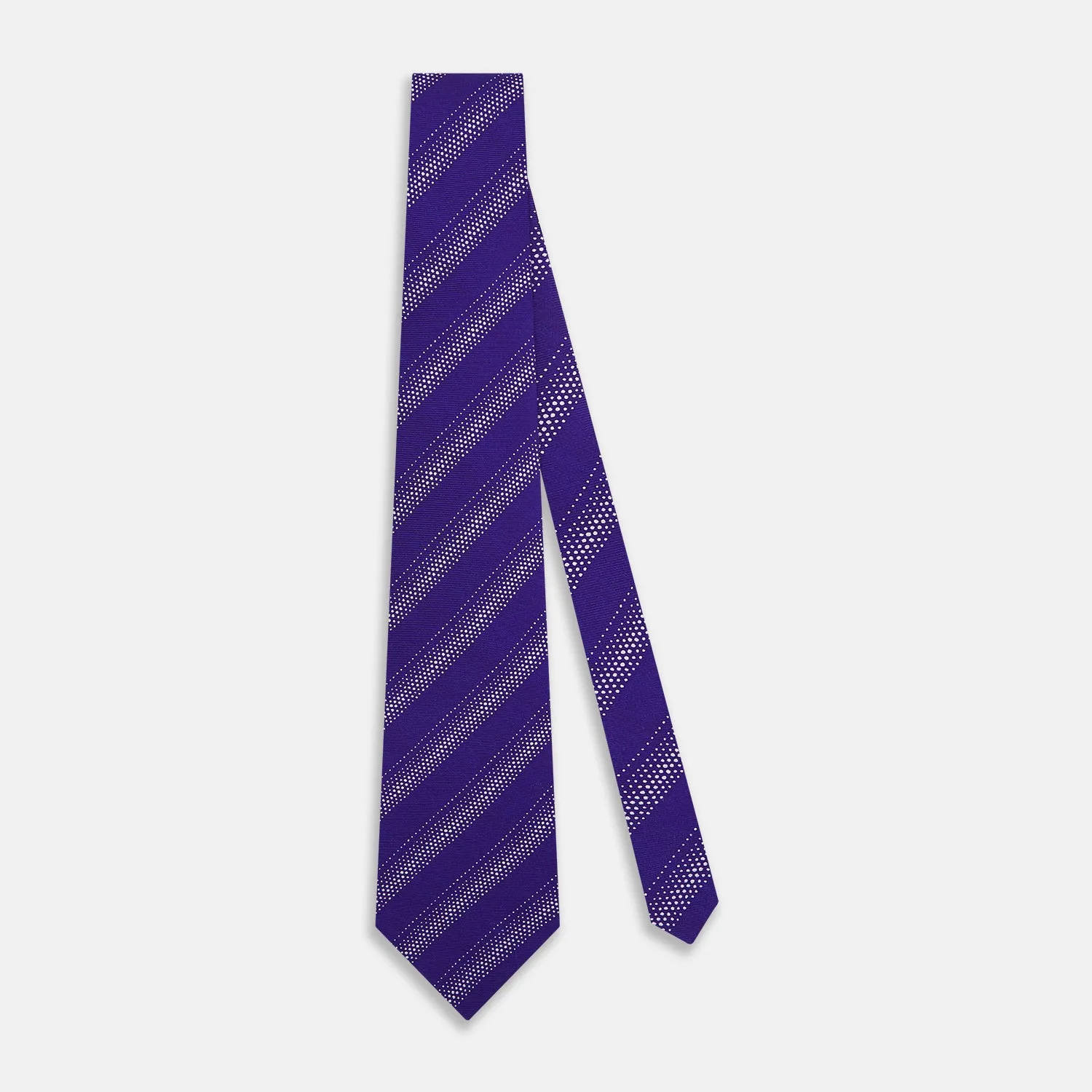 Purple Dotted Stripe Printed Silk Tie sold by Turnbull & Asser product image thumbnail 2