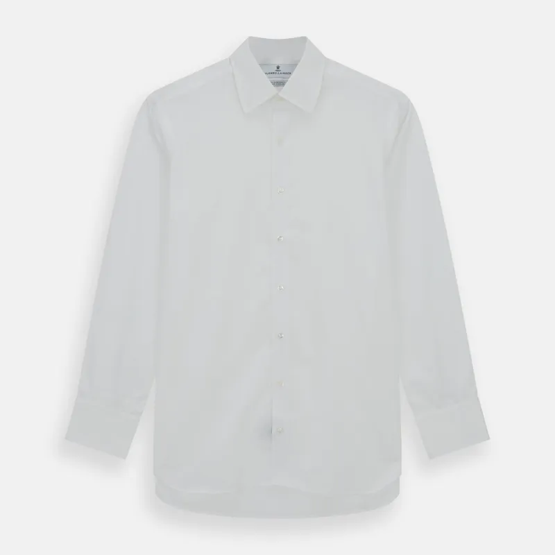 White Sea Island Quality Cotton Shirt with T&A Collar and 3-Button Cuffs made by Turnbull & Asser