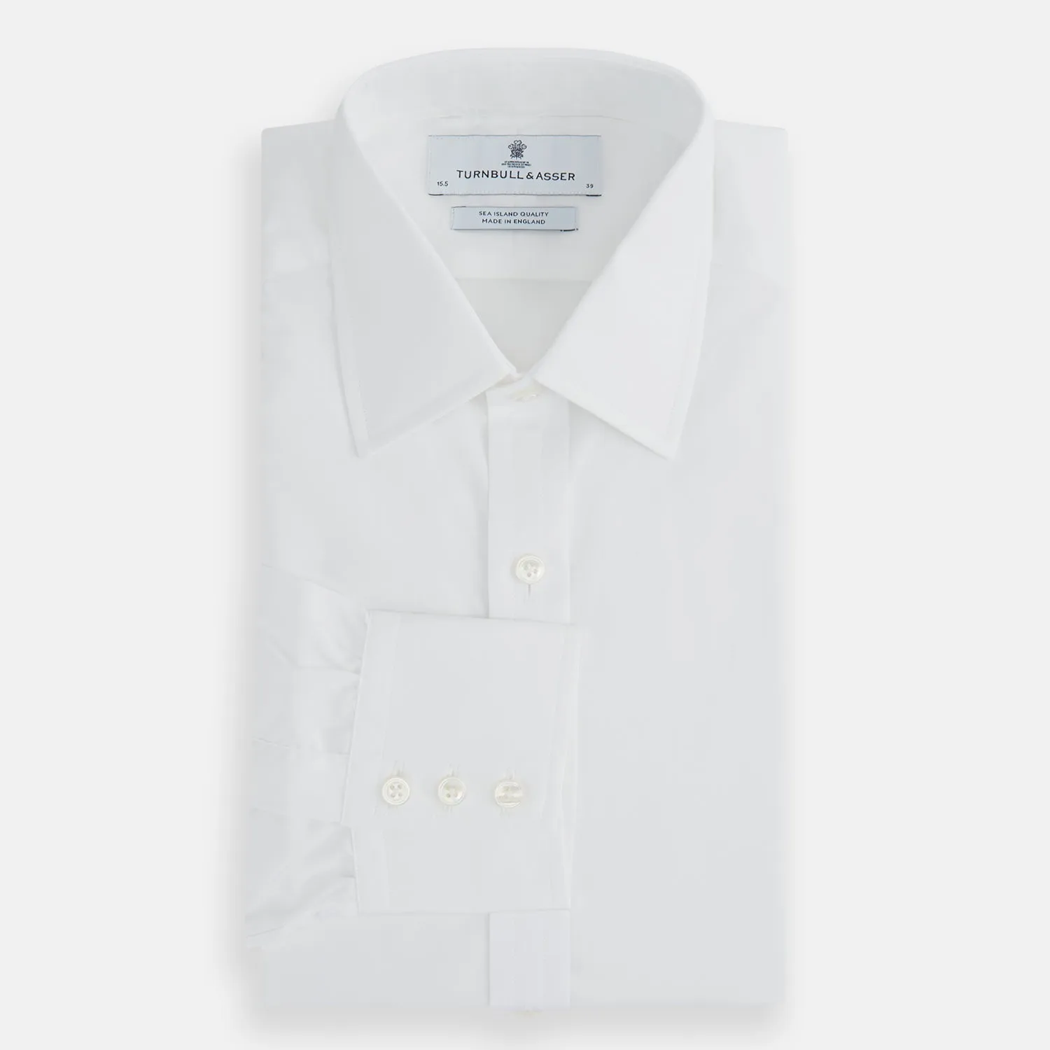White Sea Island Quality Cotton Shirt with T&A Collar and 3-Button Cuffs sold by Turnbull & Asser product image thumbnail 5