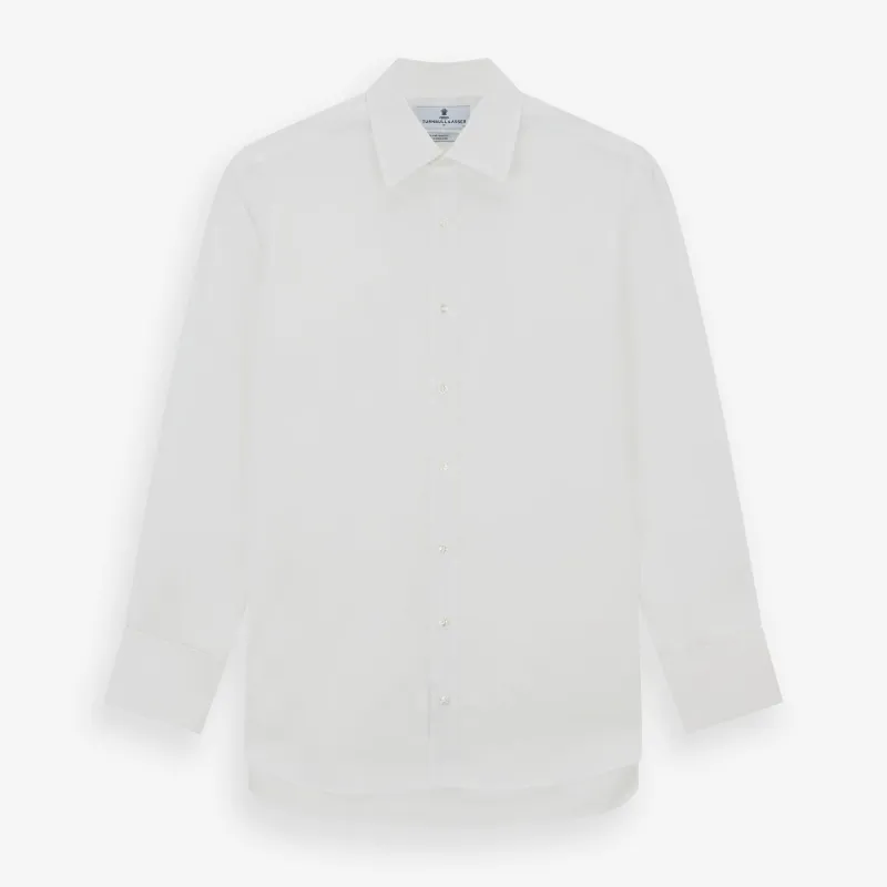 White Sea Island Quality Cotton Shirt with T&A Collar and Double Cuffs made by Turnbull & Asser