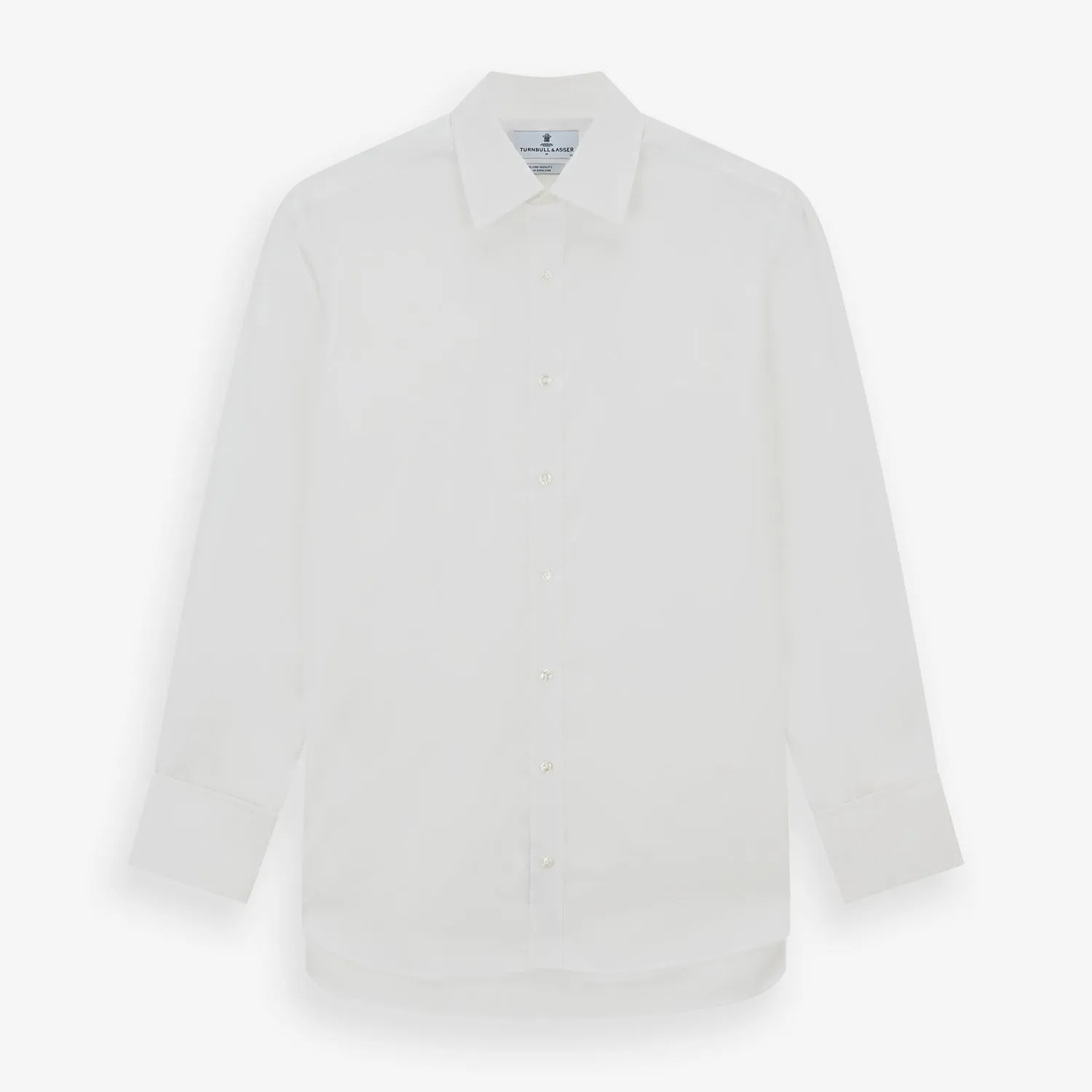 White Sea Island Quality Cotton Shirt with T&A Collar and Double Cuffs sold by Turnbull & Asser