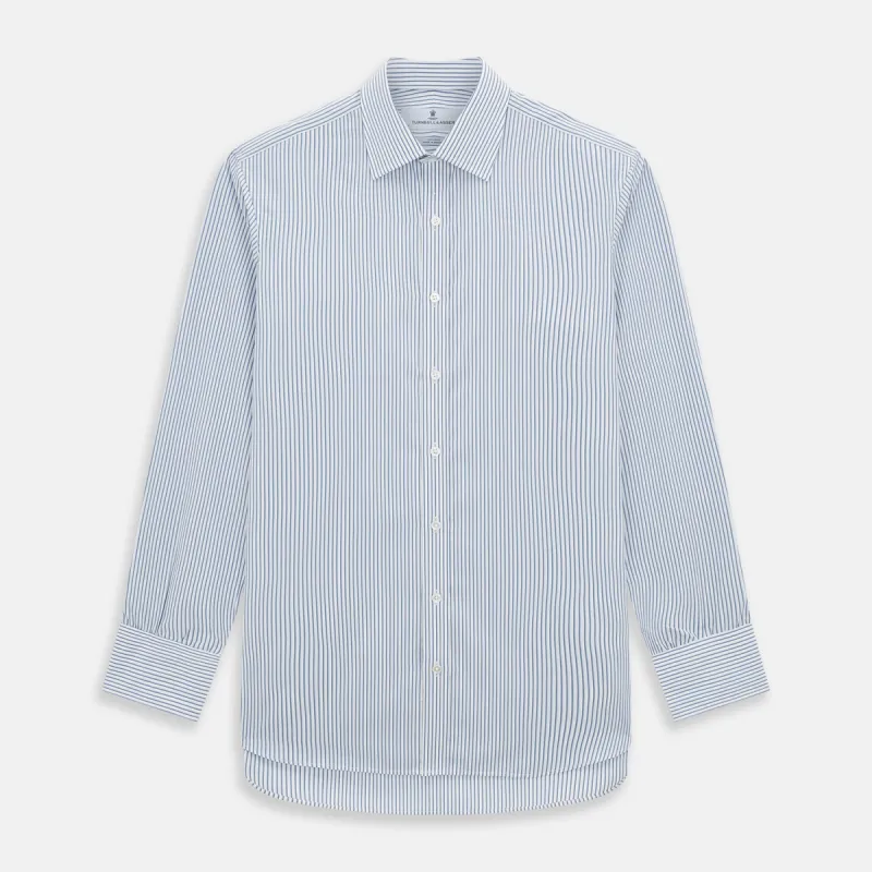 Blue Shadow Stripe Mayfair Shirt sold by Turnbull & Asser