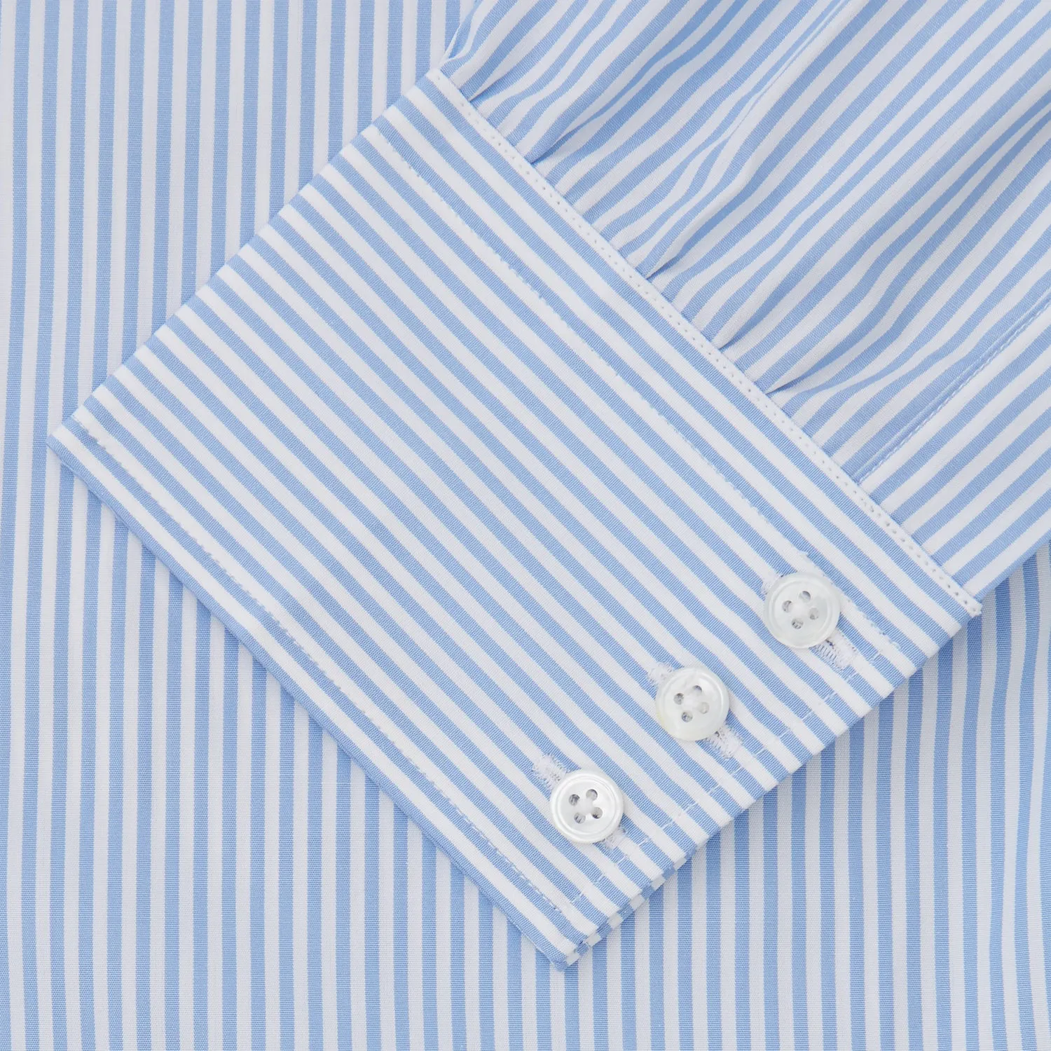 Light Blue Bengal Stripe Shirt with T&A Collar and 3-Button Cuffs sold by Turnbull & Asser product image thumbnail 3