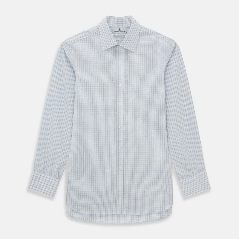 Sky Blue Combination Graph Check Mayfair Shirt sold by Turnbull & Asser