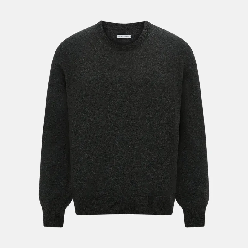 Dark Grey Cashmere Round Neck Jumper sold by Turnbull & Asser