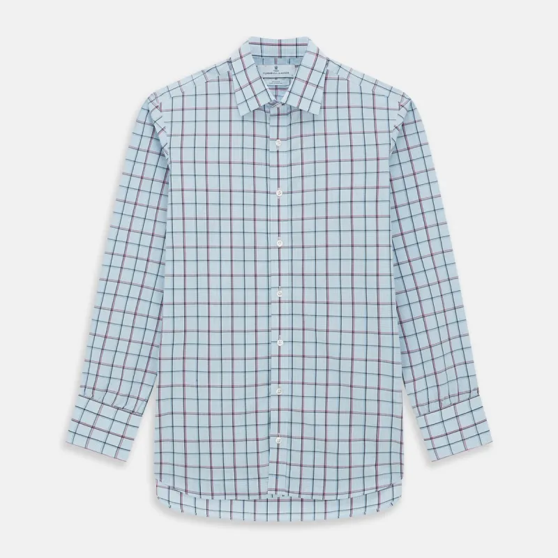 Blue and Pink Tattersall Check Mayfair Shirt sold by Turnbull & Asser