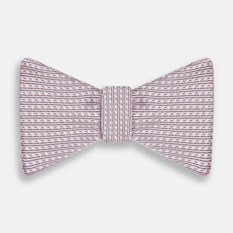 Pale Pink and White Square Silk Bow Tie sold by Turnbull & Asser