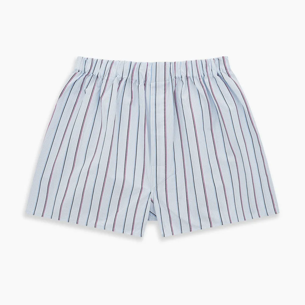 Pale Blue And Pink Multi Stripe Godfrey Boxer Shorts sold by Turnbull & Asser product image thumbnail 3