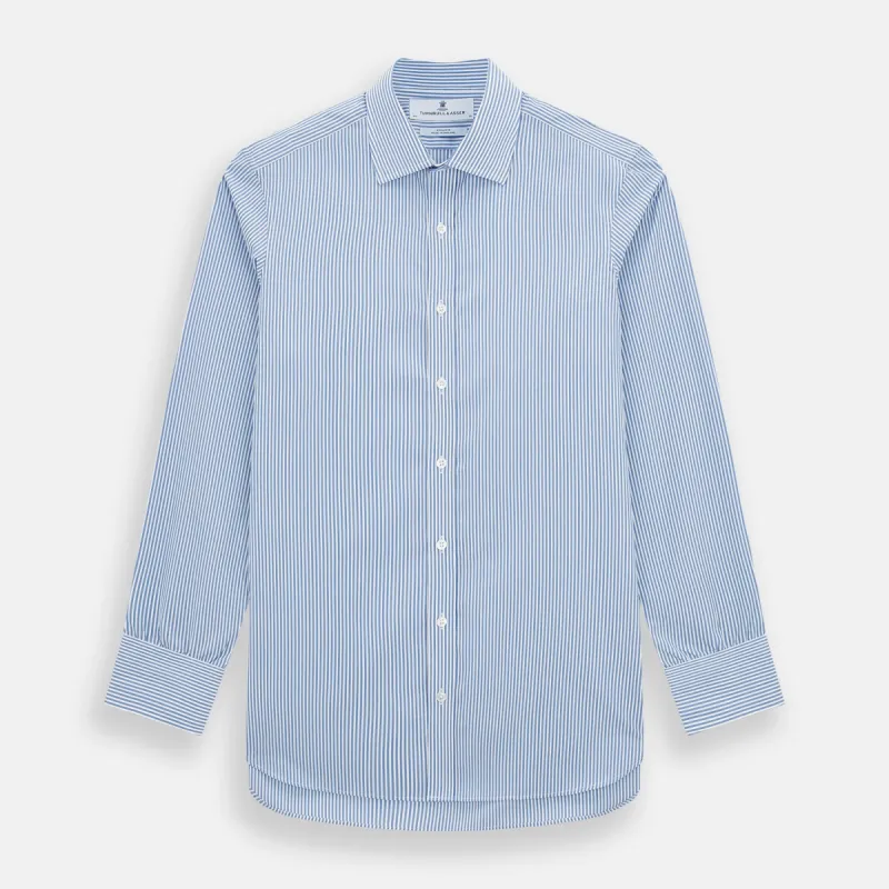 Sky Blue Halo Stripe Mayfair Shirt sold by Turnbull & Asser