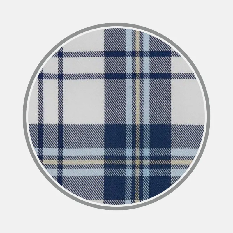 Blue Check Cotton Fabric sold by Turnbull & Asser