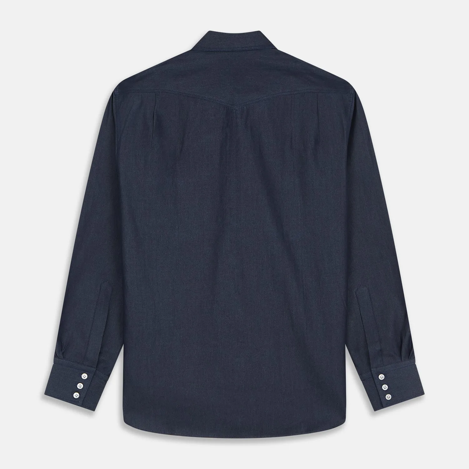 Navy Weekend Fit Larkin Shirt With Dorset Collar And 3-Button Cuffs sold by Turnbull & Asser product image thumbnail 5