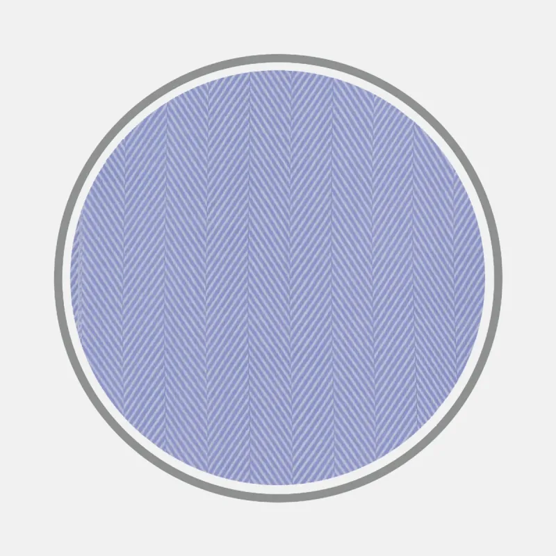 Blue Herringbone Sea Island Quality Cotton Fabric sold by Turnbull & Asser