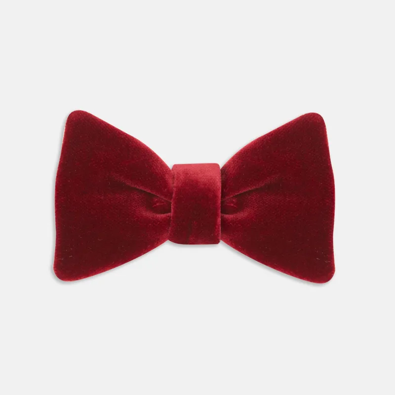 Burgundy Velvet Bow Tie sold by Turnbull & Asser