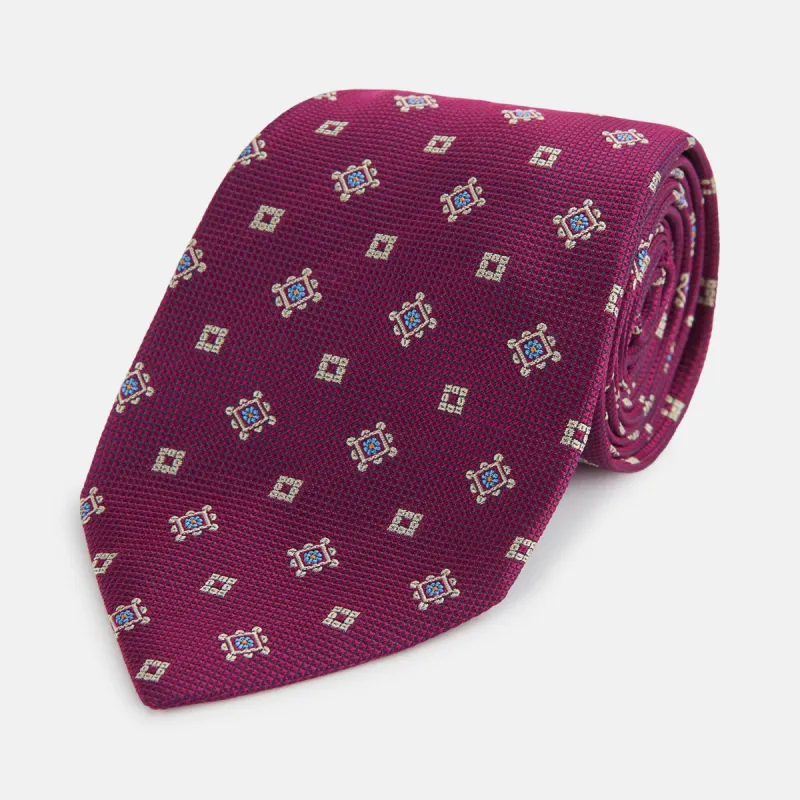 Purple Motif Silk Tie sold by Turnbull & Asser