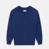 Marine Blue Cashmere Edwards V-Neck Jumper sold by Turnbull & Asser