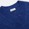 Marine Blue Cashmere Edwards V-Neck Jumper sold by Turnbull & Asser
