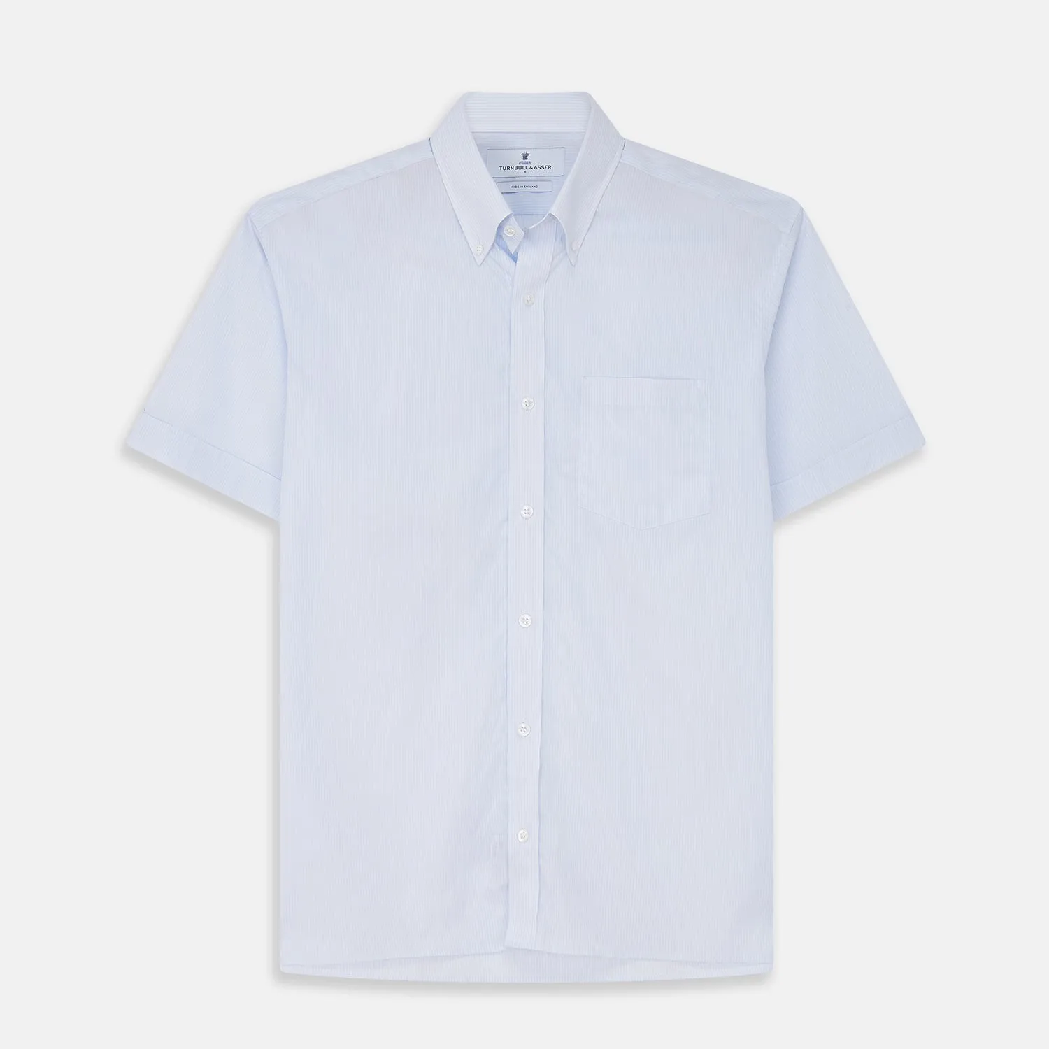 Pale Blue Stripe Cotton Fabric sold by Turnbull & Asser product image thumbnail 2