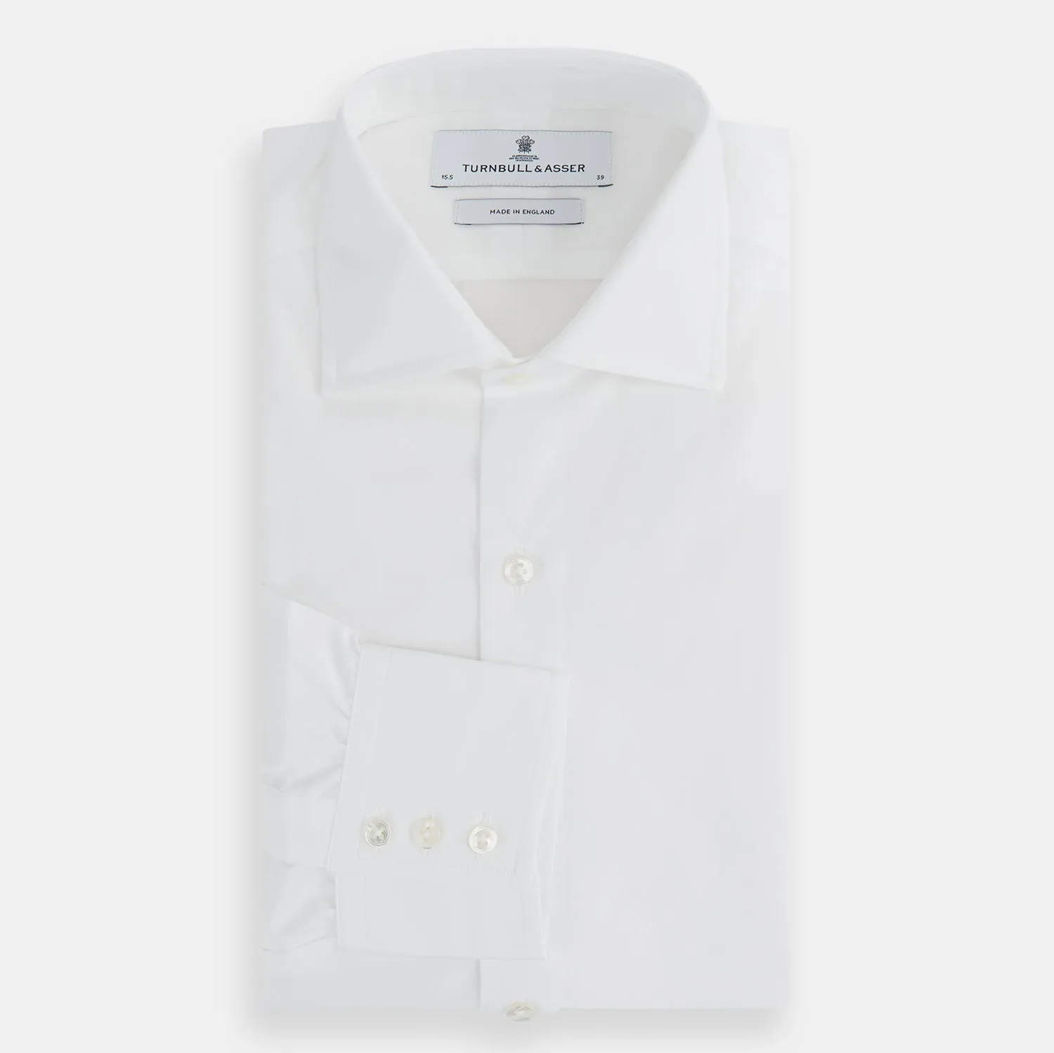 Tailored Fit Plain White Cotton Shirt with Kent Collar and 3-Button Cuffs sold by Turnbull & Asser product image thumbnail 4