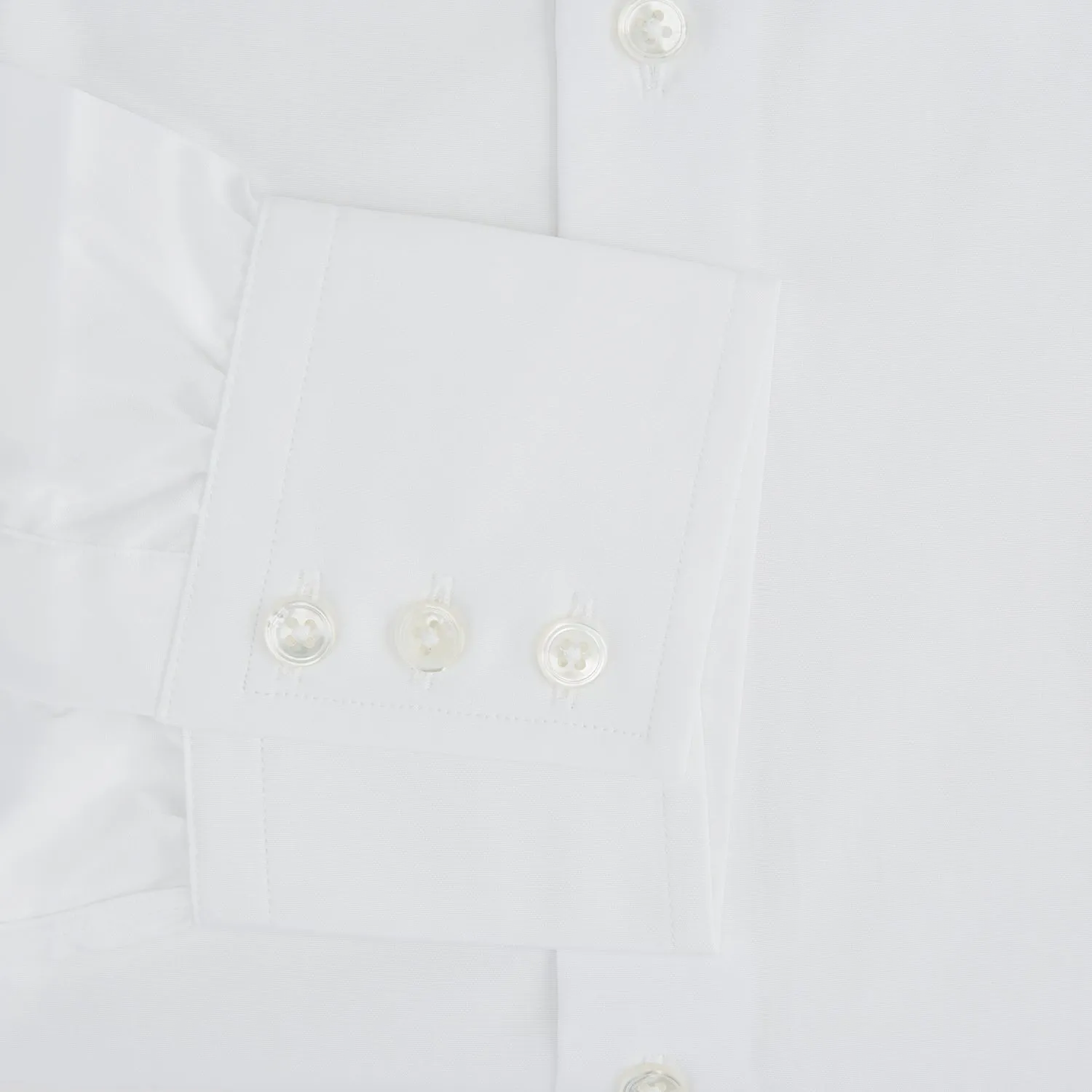 Tailored Fit Plain White Cotton Shirt with Kent Collar and 3-Button Cuffs sold by Turnbull & Asser product image thumbnail 3