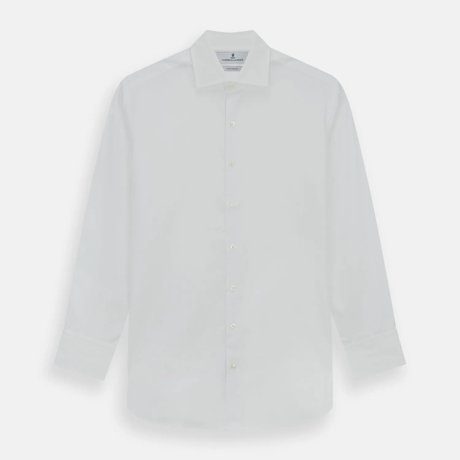 Tailored Fit Plain White Cotton Shirt with Kent Collar and 3-Button Cuffs sold by Turnbull & Asser