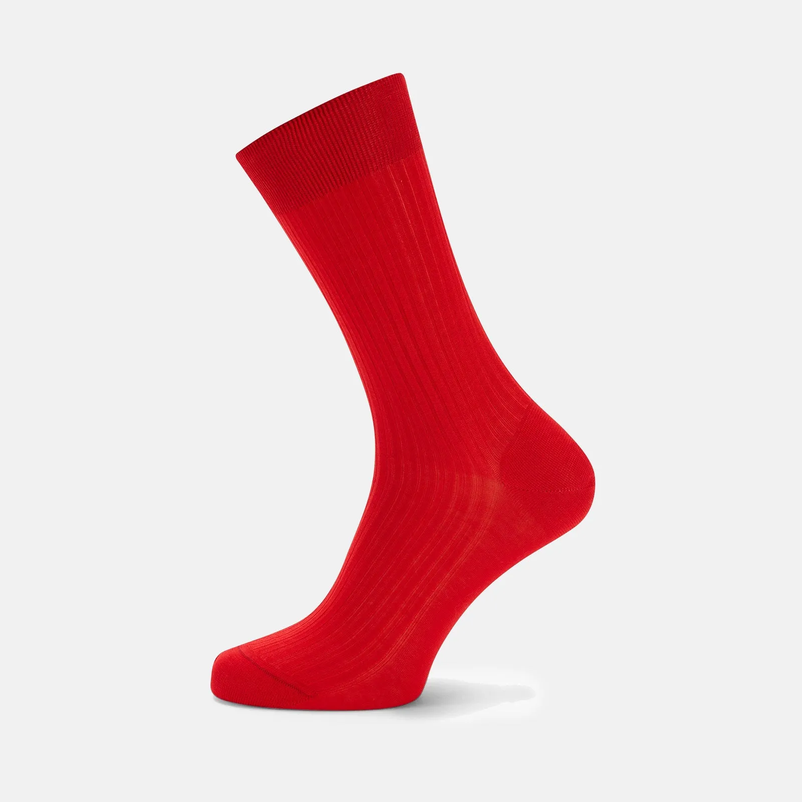 Scarlet Short Cotton Socks sold by Turnbull & Asser
