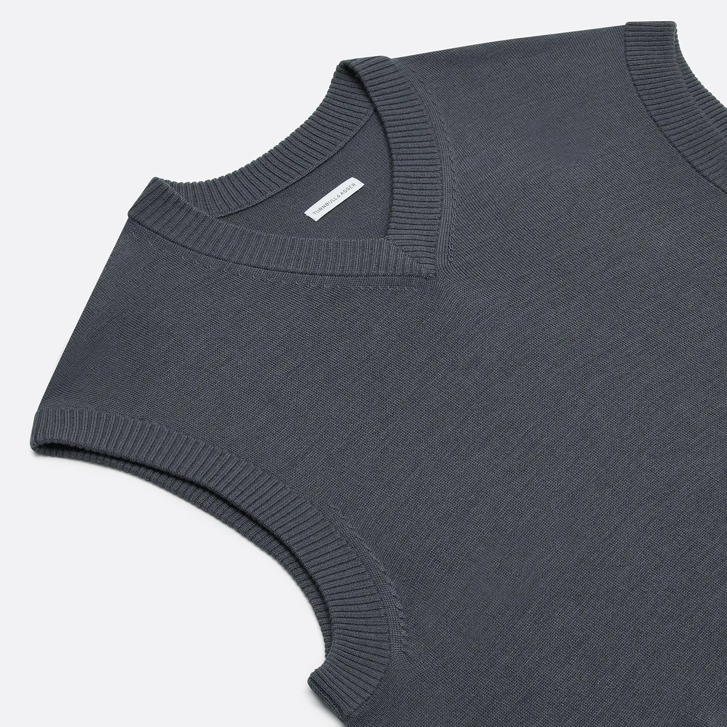 Grey Fine Merino V-Neck Vest sold by Turnbull & Asser product image thumbnail 2