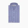 Mid-Blue Gingham Check Shirt with T&A Collar and 3-Button Cuffs sold by Turnbull & Asser