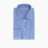 Mid-Blue Gingham Check Shirt with T&A Collar and 3-Button Cuffs sold by Turnbull & Asser