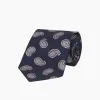 Navy and Light Pink Floating Paisley Silk Tie sold by Turnbull & Asser