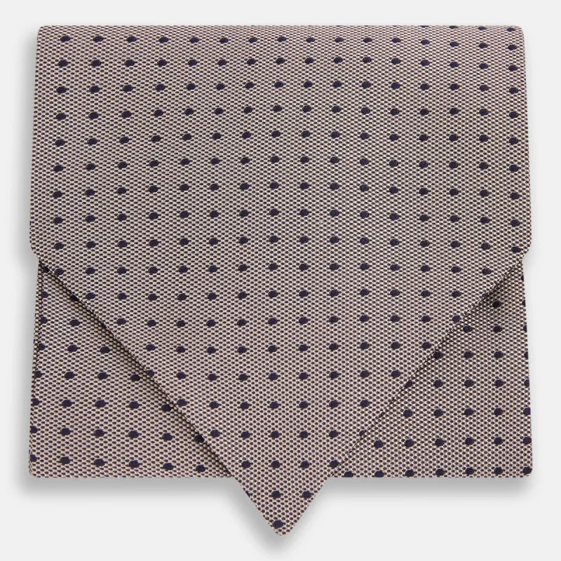 Lilac and Navy Micro Dot Silk Cravat sold by Turnbull & Asser