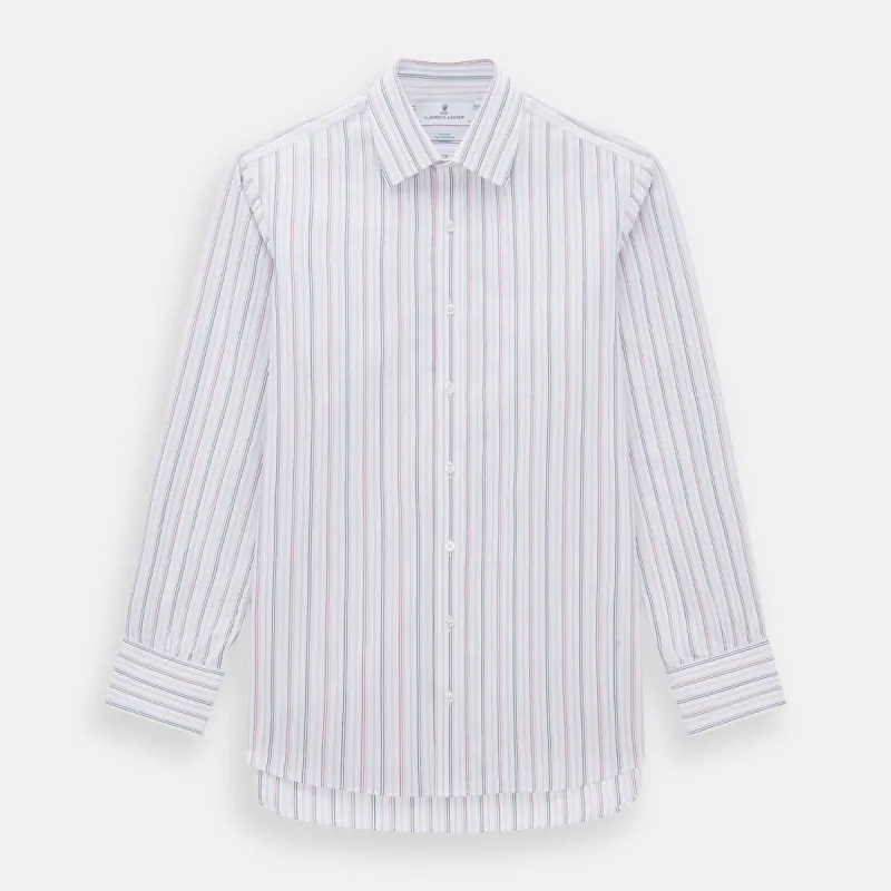 Purple and Blue Multi Stripe Mayfair Shirt sold by Turnbull & Asser