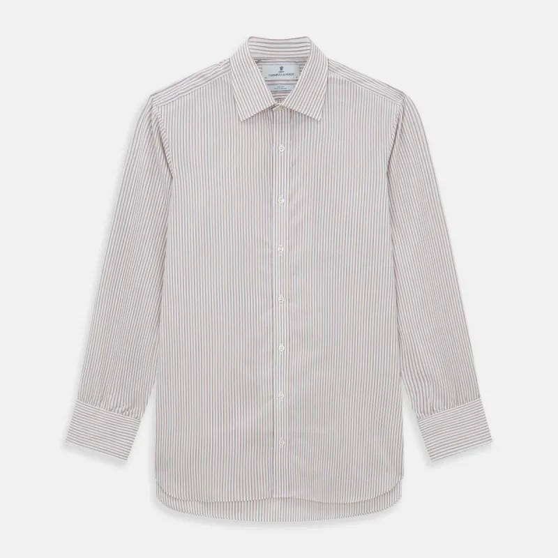 Red with Multicoloured Music Stripe Mayfair Shirt sold by Turnbull & Asser