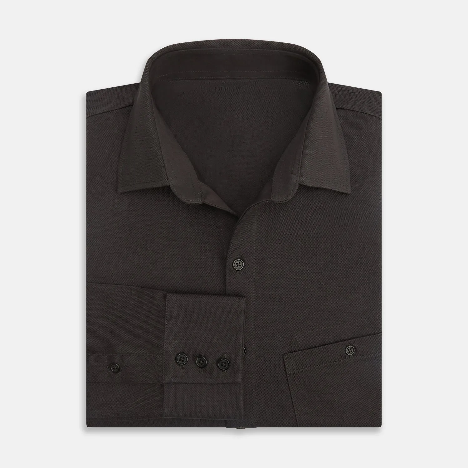 Brown Pique Shirt sold by Turnbull & Asser product image thumbnail 5