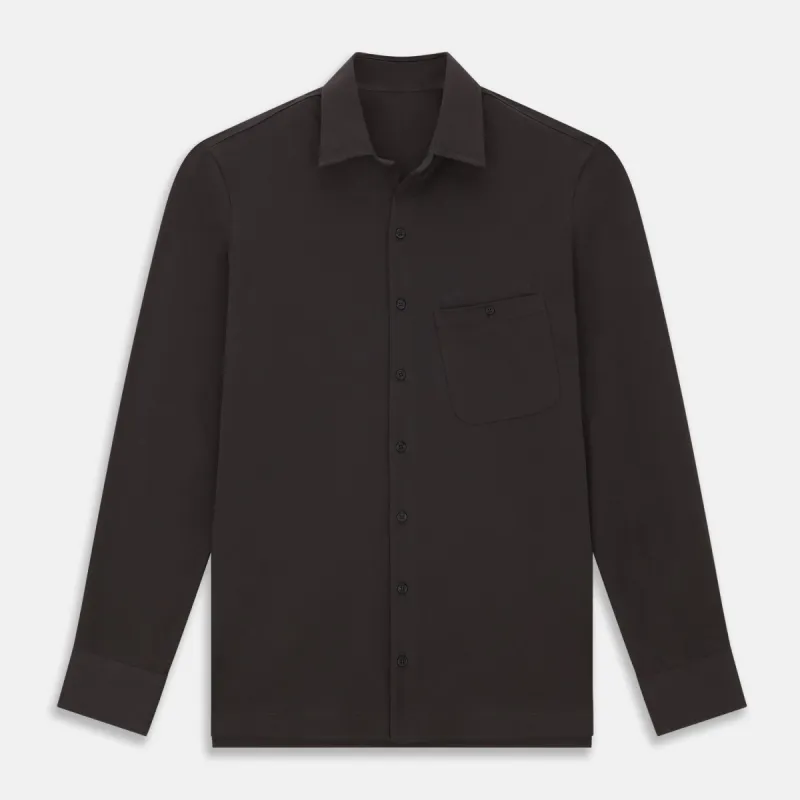 Brown Pique Shirt sold by Turnbull & Asser
