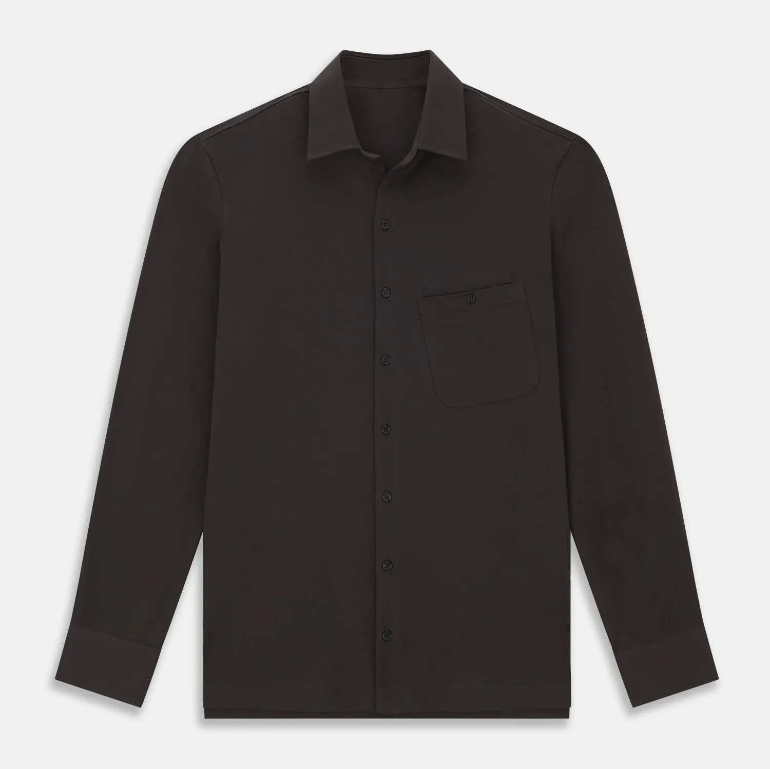 Brown Pique Shirt sold by Turnbull & Asser