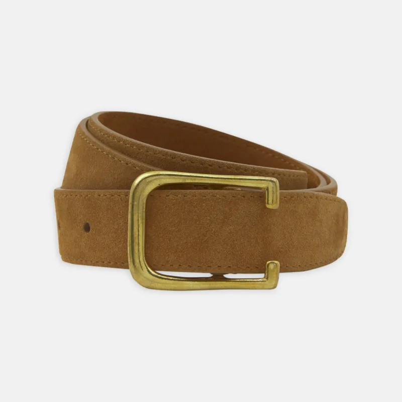 Brown Suede Leather Belt sold by Turnbull & Asser