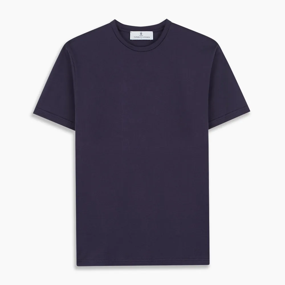 Navy Davey Cotton T-Shirt sold by Turnbull & Asser product image thumbnail 5